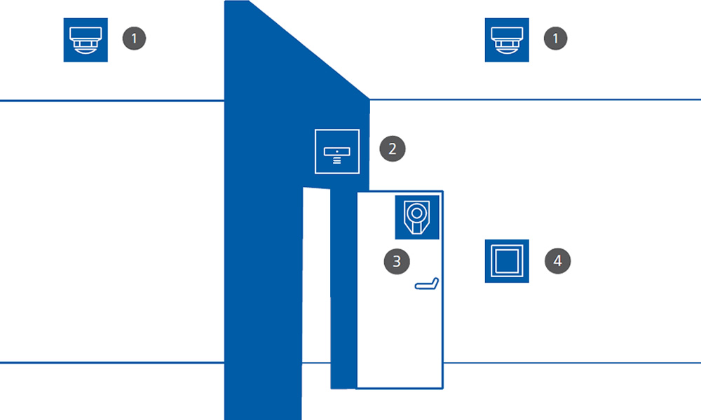  Techniker bei der Installation einer Brandschutzanlage